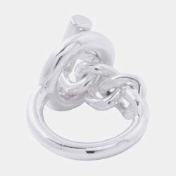Pre Owned Hermes Croisette Size GM/53 #13 Sterling Silver Women's Ring