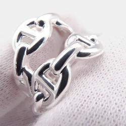 Pre Owned Hermes Chaine d'Ancre Double Row Size 49 Silver Women's Ring