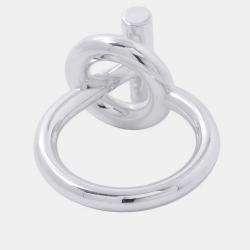 Pre Owned Hermes Echappee Ring MM Silver 925 Sterling Silver Women's Ring Size 54