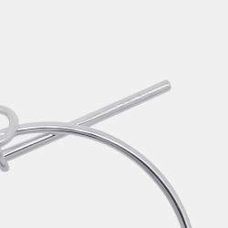 Pre Owned Hermes Echappee Loop Sterling Silver Women's Earrings  Size MM