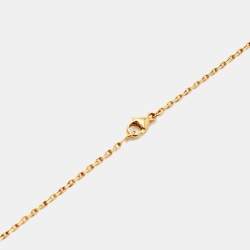 مملوكة مسبقًا Hermès O'Maillon Chaine d'Ancre Leather Gold Tone Pendant Necklace