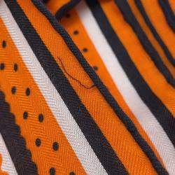 Pre Owned HERMES Giant Square Horsewear/Bandana COUVERTURES ET TENUES DE JOUR BANDANA Size 140 Orange/Black/Blanc Cashmere, Silk