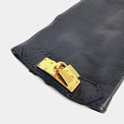 Pre Owned Hermès Black Leather Gloves