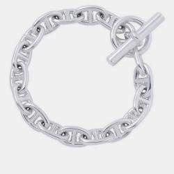 Pre Owned Hermes Chaine d'Ancre Bracelet 17 frames Size MM SV925