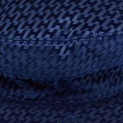 مملوكة مسبقًا Hermes Navy Blue Monogram Jacquard Cap Size 58