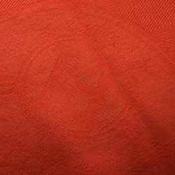 Pre Owned Hermes Bright Orange Silk and Cashmere Jacquard New Libris Stole