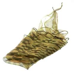 Pre Owned Hermes Green Radial Block H Print Silk Chiffon Losange Scarf