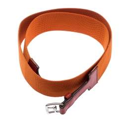 Pre Owned Hermes Orange Nylon and Leather Belt Size 90 CM