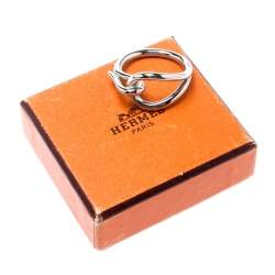 Pre Owned Hermes Palladium Plated Jumbo Hook Scarf Ring