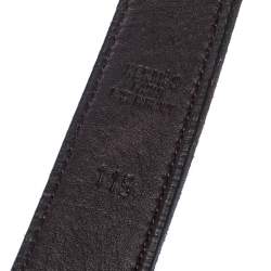 Pre Owned Hermes Dark Brown Leather O Ring Buckle Belt 115cm