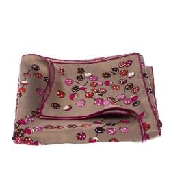 Pre Owned Hermes Multicolor Dancing Pearls Printed Silk Scarf