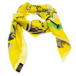 Pre Owned Hermes Rendez Vous Rive Gauche Print Silk Square Scarf