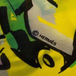 Pre Owned Hermes Rendez Vous Rive Gauche Print Silk Square Scarf