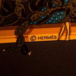 Pre Owned Hermès Chocolat Brown Jardins D'Hiver Silk Twill Square Scarf