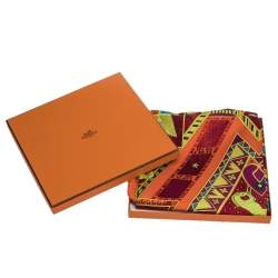 Pre Owned Hermes Orange Ors Bleus d'Afrique Silk Square Scarf 