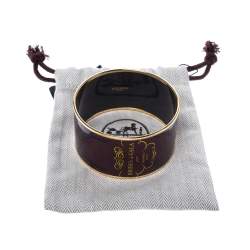 Pre Owned Hermes Brides De Gala Tattoo Printed Enamel Extra Wide Bangle Bracelet