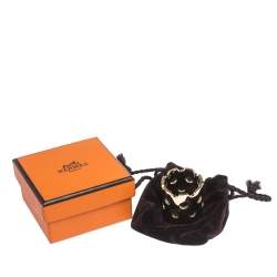 Pre Owned Hermes Perforated Detail Permabrass Scarf Ring