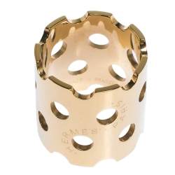 Pre Owned Hermes Perforated Detail Permabrass Scarf Ring