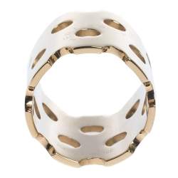 Pre Owned Hermes Perforated Detail Permabrass Scarf Ring