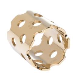 Pre Owned Hermes Perforated Detail Permabrass Scarf Ring