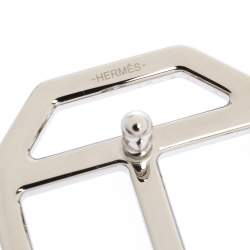 Pre Owned Hermes Silver Metal Tone H Hexagonal Buckle