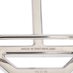 Pre Owned Hermes Silver Metal Tone H Hexagonal Buckle