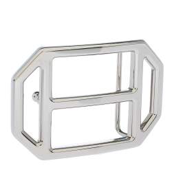 Pre Owned Hermes Silver Metal Tone H Hexagonal Buckle