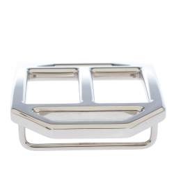 Pre Owned Hermes Silver Metal Tone H Hexagonal Buckle