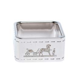 Pre Owned Hermes Bolduc Palladium Plated Scarf Ring