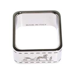 Pre Owned Hermes Bolduc Palladium Plated Scarf Ring