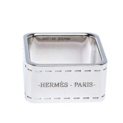 Pre Owned Hermes Bolduc Palladium Plated Scarf Ring