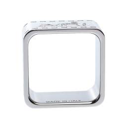 Pre Owned Hermes Bolduc Palladium Plated Scarf Ring
