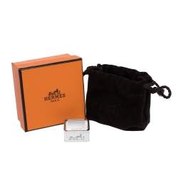 Pre Owned Hermes Bolduc Palladium Plated Scarf Ring