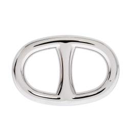 Pre Owned Hermes Chaine d'Ancre Palladium Plated Scarf Ring