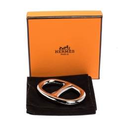 Pre Owned Hermes Chaine d'Ancre Palladium Plated Scarf Ring