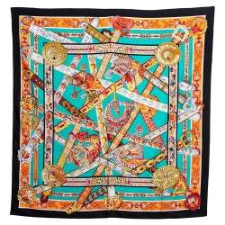 Pre Owned Hermes Multicolor Le Songe De La Licorne Silk Twill Square Scarf
