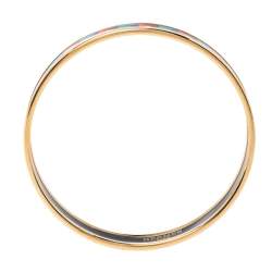 Hermes Point d'Orgue Enamel Gold Plated Bangle Bracelet