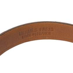 Hermès Java 10 Rose Jaipur Calfskin Gold Plated Bracelet S