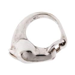 Pre Owned Hermès Sterling Silver Galop Ring Size EU 52