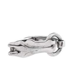 Pre Owned Hermès Sterling Silver Galop Ring Size EU 52