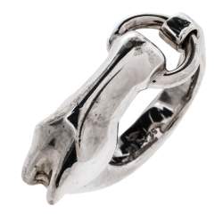 Pre Owned Hermès Sterling Silver Galop Ring Size EU 52