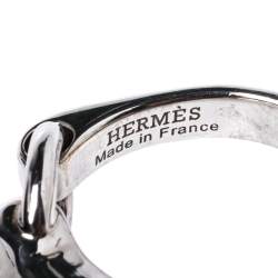 Pre Owned Hermès Sterling Silver Galop Ring Size EU 52