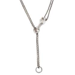 Pre Owned Hermès Sterling Silver Galop Necklace MM