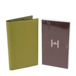 Pre Owned Hermes Vert Chartreuse Mysore Leather Vision II Simple Agenda Cover