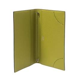 Pre Owned Hermes Vert Chartreuse Mysore Leather Vision II Simple Agenda Cover