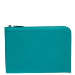 Hermes Vert Vertigo Epsom Leather Zip Tablet Case