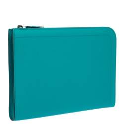 Hermes Vert Vertigo Epsom Leather Zip Tablet Case