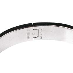 Pre Owned Hermes Clic H Rouge de Chine Palladium Plated Narrow Bracelet PM