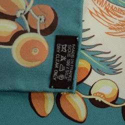 Pre Owned Hermès Green Mythiques Phoenix Silk Scarf