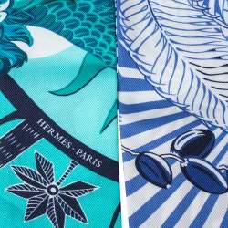 Pre Owned Hermes Green Mythiques Phoenix Coloriage Silk Twilly Scarf